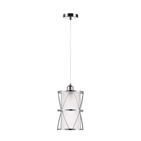 Totally Sleek Modern Mini Pendant Light In Brushed Nickel With Frosted Glass Shade 1 Light Adjustable Cylinder Pendant centered view