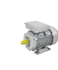 Heavy Duty Single Phase Asynchronous Electric Motor Featuring Rugged Aluminum Casing 0.75 Kilowatt 1400 RPM with yellow shaft.