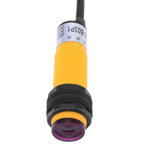 Infrared Through-Beam Photoelectric Switch Sensor 5-30 Cm Range DC 6-36V PNP IR Photoeye for Automation front view