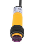 Front view of IR Break Beam Sensor 6-36V DC PNP Photoelectric, 5-30 Cm Detection Range, 3-Wire Output, industrial sensing tool.