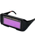 Black auto darkening welding glasses with 2 sensors, lightweight 60 grams, for TIG MIG MMA plasma, breathable for long wear.