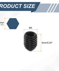 Rock Solid 5 Pack M5 Spring Loaded Ball Plungers With Hex Socket Design And Premium High Carbon Steel Build, size detail showing M5 6mm.