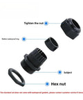 Exploded view of Nylon Cable Gland Kit 50 Pieces Waterproof Seals for Secure Wire Fixing at Home with Easy Install and Strain Relief