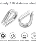 Heavy Duty 316 Stainless Steel Half Inch Wire Rope Thimble for Marine Boat Rigging displayed from the front, showcasing shiny finish.