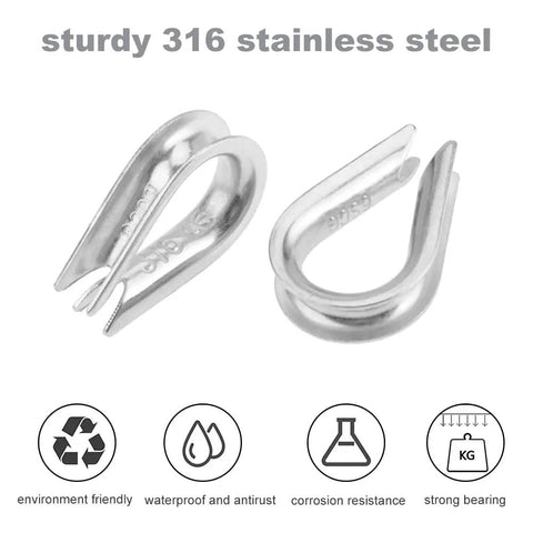 Heavy Duty 316 Stainless Steel Half Inch Wire Rope Thimble for Marine Boat Rigging displayed from the front, showcasing shiny finish.