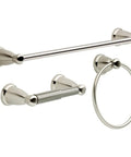 3 Piece Satin Nickel Bathroom Hardware Set With 24 Inch Towel Rack Towel Ring And Toilet Paper Holder For A Slick Modern Bathroom Decor
