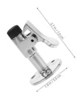 Rugged Polished Silver Stainless Steel Boat Yacht Marine Door Stopper Catch with dimensions 2.7in height and 1.9in base.