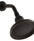 Bancroft 2.5 GPM Wall-Mount Showerhead With Katalyst Spray Oil-Rubbed Bronze Master Clean Face Cuts Hard Water Build-Up