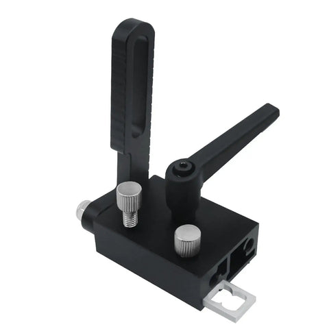 Get The Ultimate Saw Miter Track Stopper With Adjustable T-Slot Brackets For A Flawless Workbench Limit, black aluminum alloy miter track stopper.