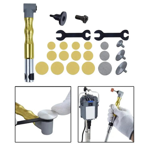 Golden 90 Degree Flex Shaft Rotary Tool Handpiece Attachment with 3mm Chuck and accessories for milling and grinding