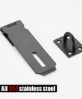 5 Inch Door Hasp Latch Lock In 304 Stainless Steel Matte Black With 1.9 Mm Thickness for secure enclosure locking
