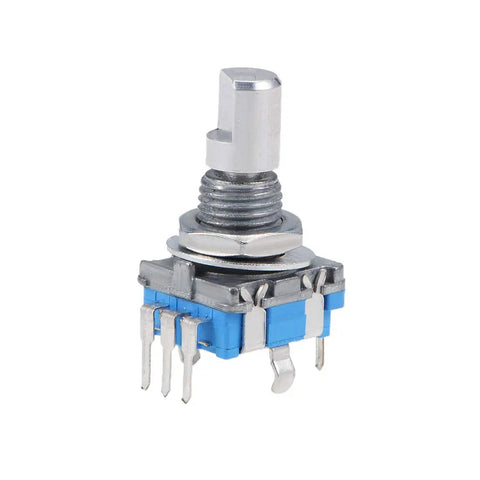 360 Degree Rotary Encoder Code Switch With Digital Potentiometer, Five Pins, 15mm D Shaft, Two Pack, high-precision component view