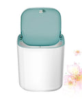 Knock Out Your Laundry Hustle With Slick Portable Mini Washing Machine Featuring Blue Drum Spin Freshens Underwear Socks And Delicates Fast At Home Or On The Road, compact design with turquoise lid.