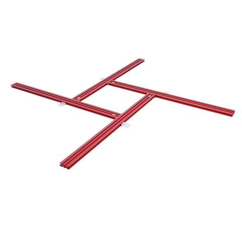 No Sweat Adjustable Router Template-Slick Aluminum Alloy Guide Rail With Dual Metric And Imperial Scales-Effortless Curved Trimming Track For Custom Woodworking Cuts, red aluminum rail with adjustable template design.