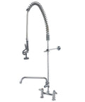 Heavy Duty 7 Inch Deck Mount Commercial Faucet With Sprayer And Pull Down Hose Single Pedestal Restaurant Pre Rinse Faucet Pro Grade Kitchen Faucet With Flexible Hose And 360 Degree Pull Out Spray Head Dishwasher Compatible