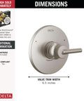 Trinsic 14 Series MultiChoice Valve Trim Stainless With Single Handle Lever ADA Compliant Universal Fittings, 6.5-inch width
