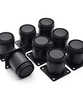2.5 Inch Heavy Duty Adjustable Black Stainless Steel Furniture Legs Set, Round Cabinet Desk Sofa Coffee Table Feet, 8 Pack With Screws