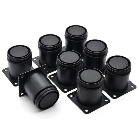 2.5 Inch Heavy Duty Adjustable Black Stainless Steel Furniture Legs Set, Round Cabinet Desk Sofa Coffee Table Feet, 8 Pack With Screws