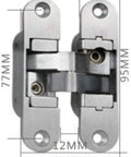 180 Degree Concealed Cross Door Hinges Alloy Invisible Hinge, visible dimensions, for Gate Door Cupboard Furniture