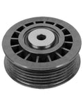 Premium Drive Belt Tensioner Pulley For Your Classic Mercedes Benz W201 That Fits W124, W126, W140 And R129 Models Perfectly, side view showing grooves.