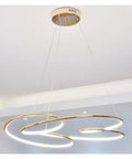 Modern LED Pendant Light for Kitchen Office Suspension Hanging LED Pendant Lamp, GoldWarmWhite, Dia55cmxH100cm, minimalist design.