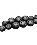 12 Pcs RC Car Tire Wheel Kit With Rubber Wheels And Premium Round Rod Shafts For RC Cars Trucks Robots Boats And Helicopters DIY