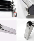Collage of 3 Step Stainless Steel Telescoping Boat Ladder For Dock And Pontoon Foldable Rear Entry Yacht Pool Ladder details