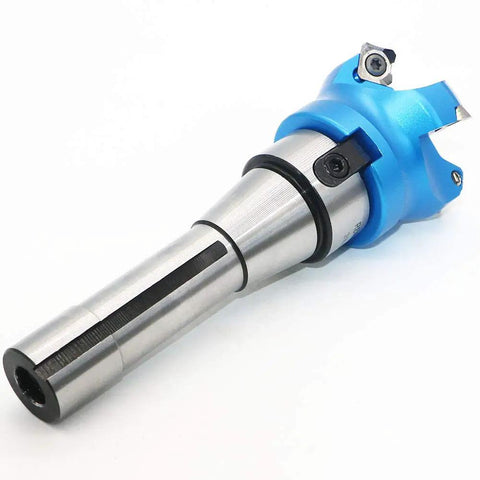 2 Inch Face Milling Cutter Bundle For Aluminum KM12 50mm CNC End Mill Holder With R8-FMB22 Shank Shell Mill Arbor includes carbide inserts