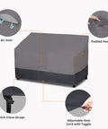 Heavy Duty 2 Seater Outdoor Loveseat Cover Waterproof Windproof With Air Vent 58 Inch Wide Gray Dark Gray Sofa Cover