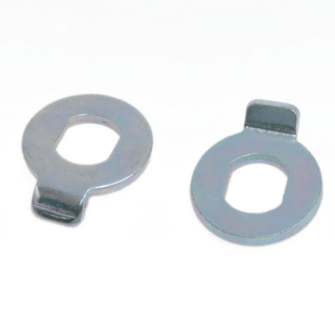 M12 Electric Bicycle Wheel Lock Nuts And Safety Washers Set For E Bike Hub Motors, silver safety washers on white background