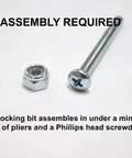 3/8 inch self-locking bolt and nut with minor assembly required instructions
