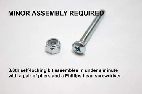 3/8 inch self-locking bolt and nut with minor assembly required instructions