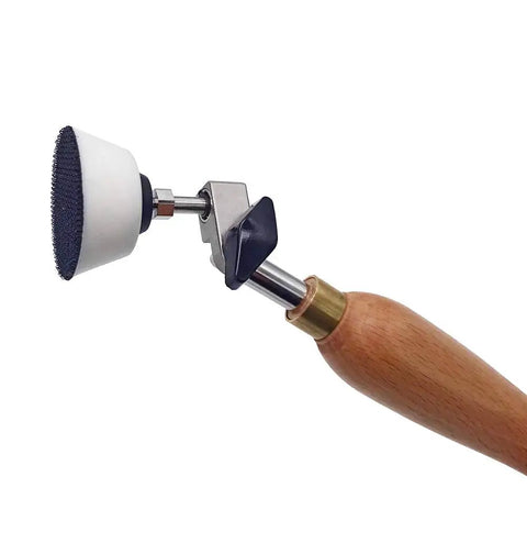 Beast Bowl Sander Kit For Woodworking With 2 Inch Hook And Loop Pad 11.8 Inch Hardwood Handle Close-up of Sanding Head
