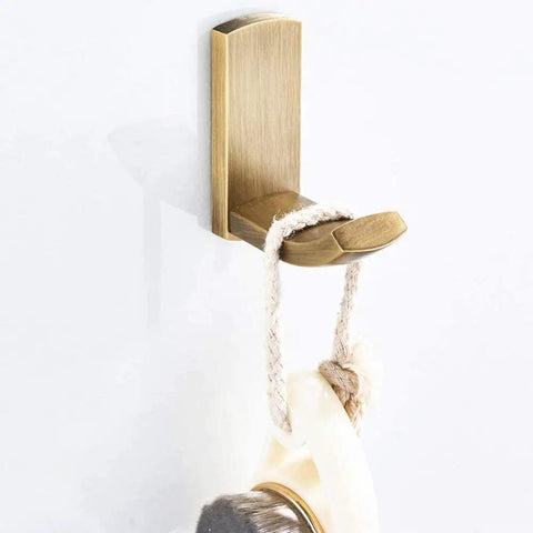 Brass Bathroom Accessories Set With Towel Bar, Towel Holder, Toilet Paper Holder And Robe Hook, Vintage Antique Brushed Brass Finish