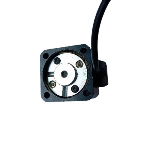 Front view of Nema 17 Stepper Motor With Power Off Brake, 24V DC, 42mm square frame, permanent magnet brake, 0.6Nm torque, 5mm shaft.