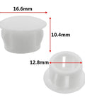 White 13mm Hole Caps And Hole Plugs 30 Pack For Panel End Caps And Tubing Posts, showing dimensions for furniture and tubing use.