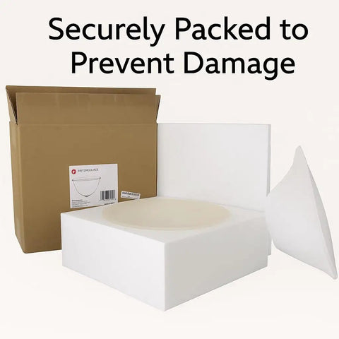 Packaging for Alabaster Amber Glass Lamp Shade Replacement For Floor Lamps with foam protection
