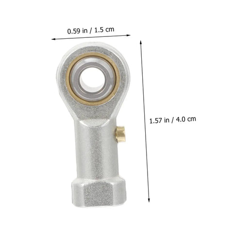 Heavy Duty Threaded Rod End Bearings 4 Pack With Bulletproof Spherical Plain Design For Plug And Play Mechanical Linkages And Rock Solid High Load Mounting Setup, silver finish, dimensions shown.