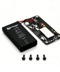 Built Tough Reliable 1200mAh Mini Uninterruptible Power Supply Battery Pack Designed For Raspberry Pi Zero W Wh And 2W Model Board with battery and screws.