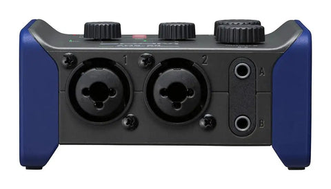 Front view of AMS 24 USB Audio Interface For Musicians And Podcasters With 2 Inputs 4 Outputs Loopback Direct Monitoring And Bus Power