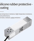 Single Point Load Cell For Weighing Platforms, Heavy Duty Rectangle Cantilever Sensor, Ultra Stable 0.2% Accuracy, Real Time Test Compression Force, Beefy Weight Sensor For 0 to 350KG Capacity. Shown with silicone rubber coating for protection.