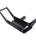 Winch Cradle For 2 Inch Receiver Hitch Built To Handle 8K To 12K Winches, roller fairlead plate visible, steel construction