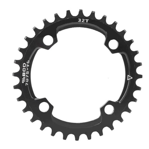 Black 96BCD Narrow Wide Mountain Chainring 32T Round Replacement For MTB Beefy Duty Alloy for smooth shifting