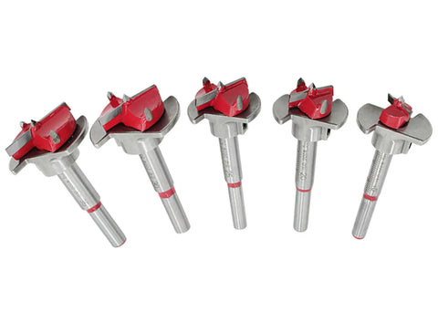 Kickin Out Flawless Holes With Zero Sweat From This Top Shelf Five Piece Forstner Drill Bit Set Featuring Adjustable Pilot Guide for wood boring