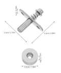 Heavy Duty 2 Sets Silver Metal Pivot Shaft With Spring Loaded Hinge Fits Wood Or Metal Doors Easy Install For Screen Partitions And Office Decor Quick Fix Hardware, detailed view with dimensions.