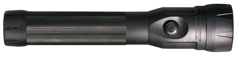 PolyStinger LED Flashlight With 120 Volt AC Charger And Piggyback Holder Black 485 Lumens Rugged Non Conductive Nylon Body
