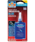 Front view of Blue Thread Locker Sealant, 1.22 Oz Liquid Thread Locking Compound For Automotive Bolts And Fasteners packaging