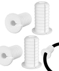 4 Pack Of Hella Flexible White 3/4 Inch Silicone Cable Grommets For Starlink, view of split sleeves over cables.