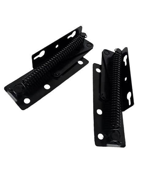 Top Shelf Soft Close Hinges For Toy Box 2 Pack Slick heavy duty matte black hinges with springs for smooth lid support.