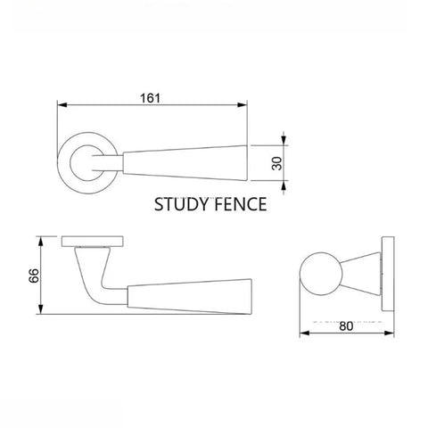 Technical diagram of Zinc Alloy Silent Door Lockset With Retro Chinese Style Split Handle Universal Fit Keyed Hardware dimensions.